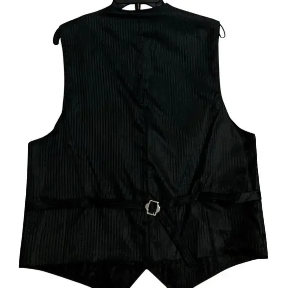 Scully Western Vest Men's Large Black Paisley Formal Button Rodeo Gentleman - Picture 2 of 8